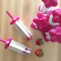 Healthy, 5 Ingredient, No Added Sugar, Strawberry & Coconut Ice Pops